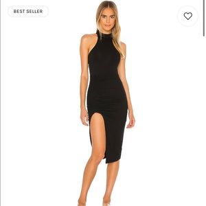 Revolve sexy midi slit dress in black